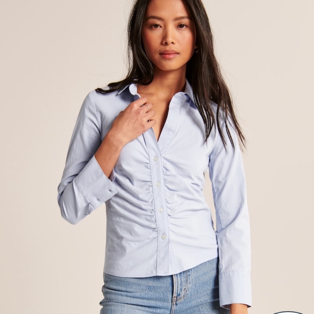 Ruched Button Down - image 3